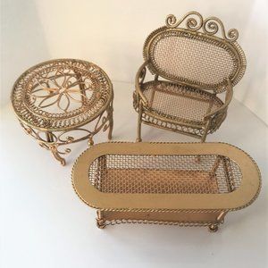 Doll House Miniature Furniture, set of 3, 1/12" scale
